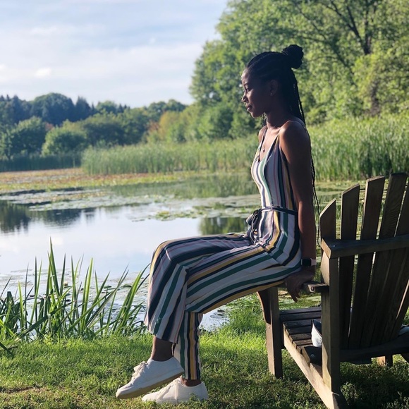 Multi Color Stripe Jumpsuit - Women’s Size Medium - Picture 9 of 9